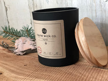 Load image into Gallery viewer, North Soy Candle | 13oz Matte Black Glass Jar with Wooden Lid