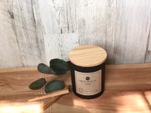 Load image into Gallery viewer, Exhale Soy Wax Candle | 13oz Matte Black Glass Jar with Wooden Lid