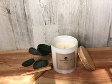 Load image into Gallery viewer, Exhale Soy Wax Candle | 13oz Matte White Glass Jar with Wooden Lid