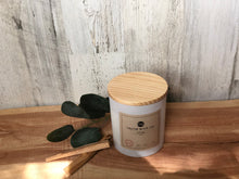 Load image into Gallery viewer, Exhale Soy Wax Candle | 13oz Matte White Glass Jar with Wooden Lid