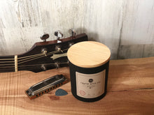 Load image into Gallery viewer, Acoustic Soy Wax Candle | 13oz Matte Black Glass Jar with Wooden Lid