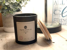 Load image into Gallery viewer, Acoustic Soy Wax Candle | 13oz Matte Black Glass Jar with Wooden Lid