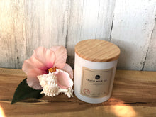 Load image into Gallery viewer, Cabana Soy Candle | 13oz Matte White Glass Jar with Wooden Lid