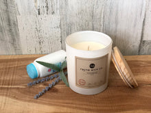 Load image into Gallery viewer, Innocence Soy Wax Candle | 13oz Matte White Glass Jar with Wooden Lid