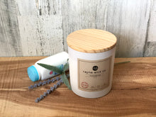 Load image into Gallery viewer, Innocence Soy Wax Candle | 13oz Matte White Glass Jar with Wooden Lid