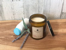 Load image into Gallery viewer, Innocence Soy Candle | 8oz Amber Glass Jar with Black Lid