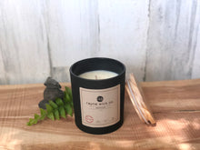 Load image into Gallery viewer, Summit Soy Wax Candle | 13oz Matte Black Glass Jar with Wooden Lid