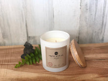 Load image into Gallery viewer, Summit Soy Wax Candle | 13oz Matte White Glass Jar with Wooden Lid