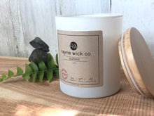 Load image into Gallery viewer, Summit Soy Wax Candle | 13oz Matte White Glass Jar with Wooden Lid