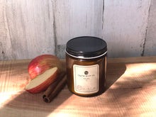 Load image into Gallery viewer, Harvest Soy Candle | 8oz Amber Glass Jar with Black Lid