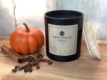 Load image into Gallery viewer, Thankful Soy Wax Candle | 13oz Matte Black Glass Jar with Wooden Lid