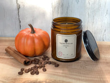 Load image into Gallery viewer, Thankful Soy Candle | 8oz Amber Glass Jar with Black Lid