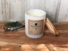 Load image into Gallery viewer, North Soy Wax Candle | 13oz Matte White Glass Jar with Wooden Lid
