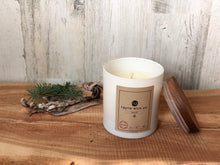 Load image into Gallery viewer, North Soy Wax Candle | 9oz Matte White Glass Jar with Wooden Lid
