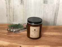 Load image into Gallery viewer, North Soy Wax Candle | 8oz Amber Glass Jar with Black Metal Lid
