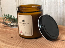 Load image into Gallery viewer, North Soy Wax Candle | 8oz Amber Glass Jar with Black Metal Lid
