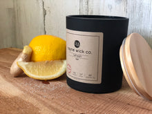 Load image into Gallery viewer, Refresh Soy Wax Candle | 13oz Matte Black Glass Jar with Wooden Lid
