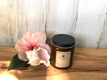 Load image into Gallery viewer, Cabana Soy Wax Candle | 8oz Amber Glass Jar with Black Metal Lid
