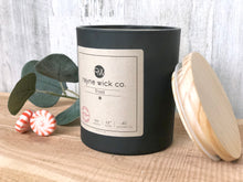 Load image into Gallery viewer, Frost Soy Wax Candle | 13oz Matte Black Glass Jar with Wooden Lid
